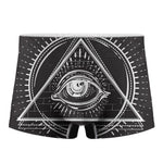 Black And White Eye of Providence Print Men's Boxer Briefs