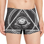 Black And White Eye of Providence Print Men's Boxer Briefs