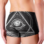 Black And White Eye of Providence Print Men's Boxer Briefs