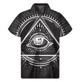 Black And White Eye of Providence Print Men's Short Sleeve Shirt