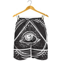 Black And White Eye of Providence Print Men's Shorts