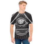 Black And White Eye of Providence Print Men's T-Shirt