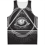 Black And White Eye of Providence Print Men's Tank Top