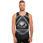 Black And White Eye of Providence Print Men's Tank Top