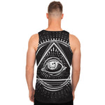 Black And White Eye of Providence Print Men's Tank Top