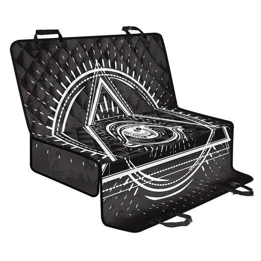 Black And White Eye of Providence Print Pet Car Back Seat Cover