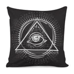 Black And White Eye of Providence Print Pillow Cover