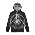 Black And White Eye of Providence Print Pullover Hoodie