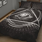 Black And White Eye of Providence Print Quilt Bed Set