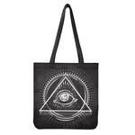 Black And White Eye of Providence Print Tote Bag