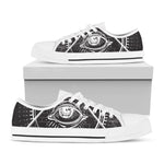 Black And White Eye of Providence Print White Low Top Shoes