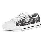 Black And White Eye of Providence Print White Low Top Shoes