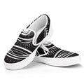 Black And White Eye of Providence Print White Slip On Sneakers