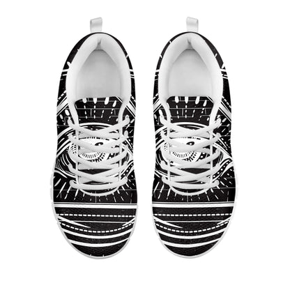 Black And White Eye of Providence Print White Sneakers