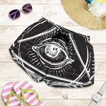 Black And White Eye of Providence Print Women's Shorts