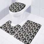 Black And White Eyeball Pattern Print 3 Piece Bath Mat Set