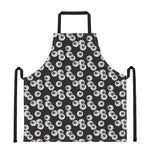 Black And White Eyeball Pattern Print Apron