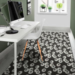 Black And White Eyeball Pattern Print Area Rug