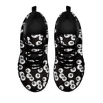 Black And White Eyeball Pattern Print Black Sneakers