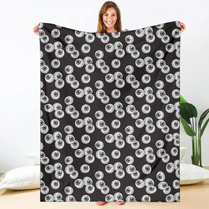 Black And White Eyeball Pattern Print Blanket