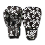 Black And White Eyeball Pattern Print Boxing Gloves