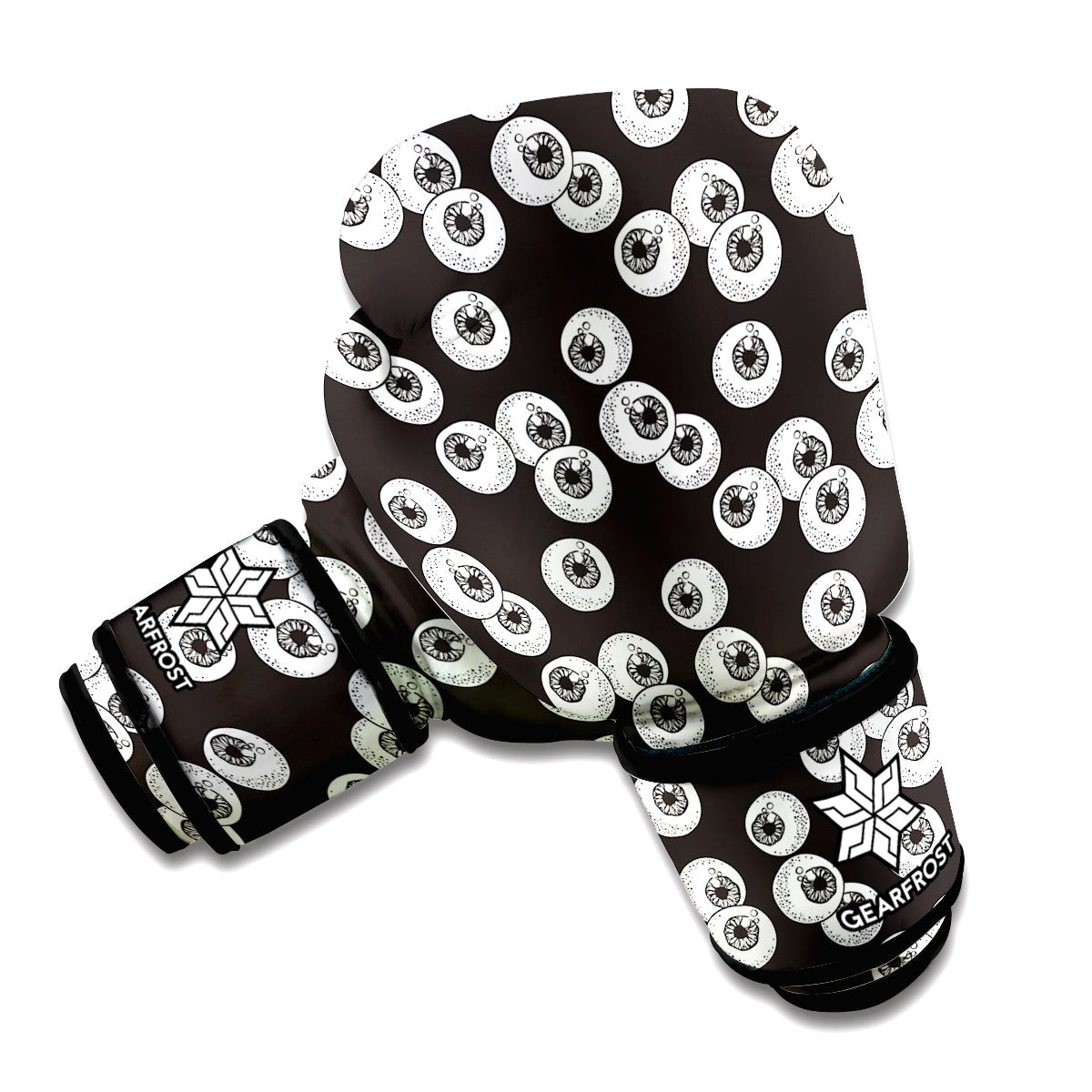 Black And White Eyeball Pattern Print Boxing Gloves