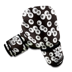 Black And White Eyeball Pattern Print Boxing Gloves