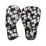 Black And White Eyeball Pattern Print Boxing Gloves