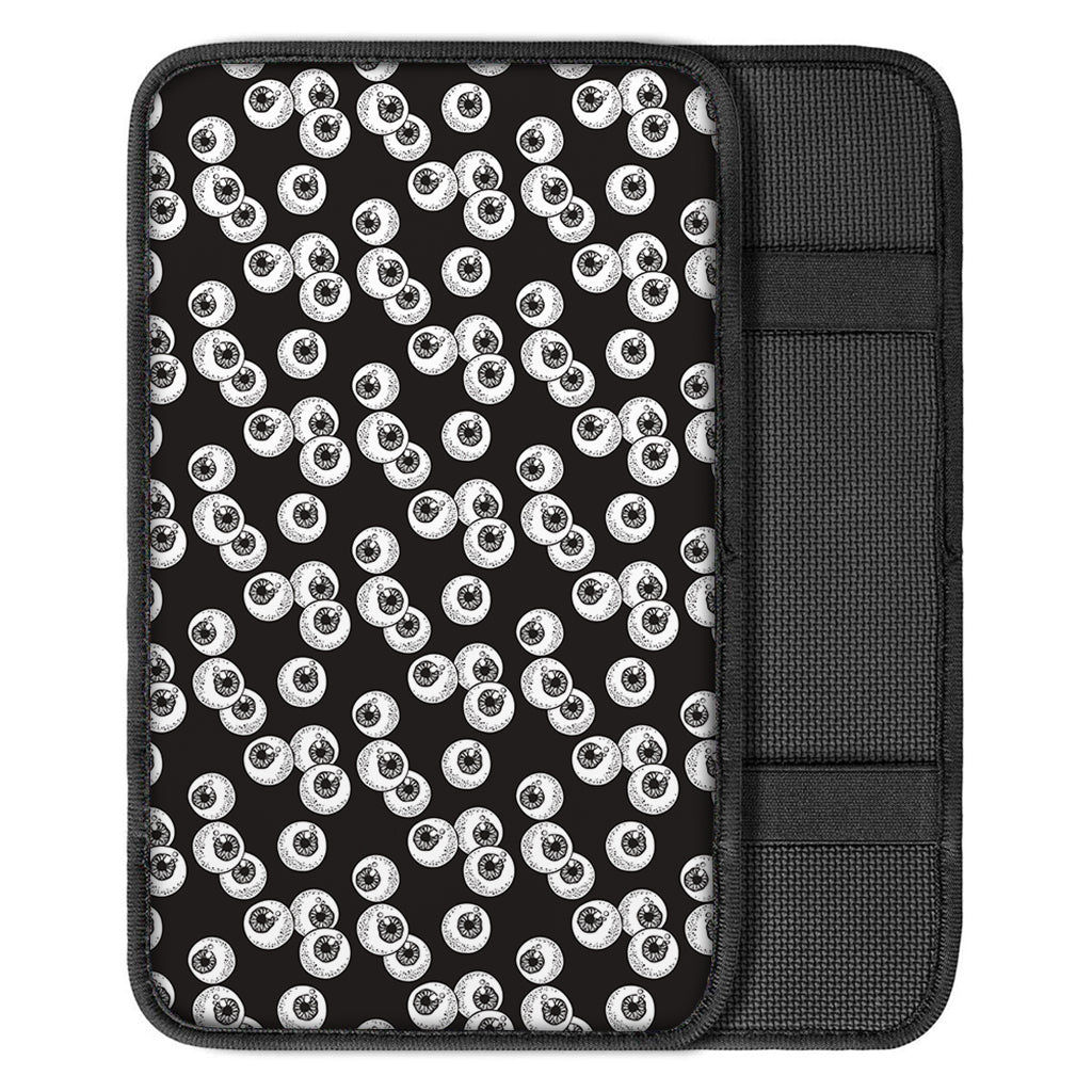 Black And White Eyeball Pattern Print Car Center Console Cover