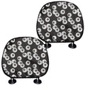 Black And White Eyeball Pattern Print Car Headrest Covers