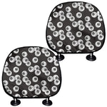 Black And White Eyeball Pattern Print Car Headrest Covers