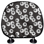 Black And White Eyeball Pattern Print Car Headrest Covers