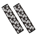 Black And White Eyeball Pattern Print Car Seat Belt Covers