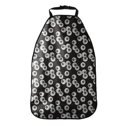 Black And White Eyeball Pattern Print Car Seat Organizers