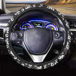 Black And White Eyeball Pattern Print Car Steering Wheel Cover