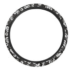 Black And White Eyeball Pattern Print Car Steering Wheel Cover