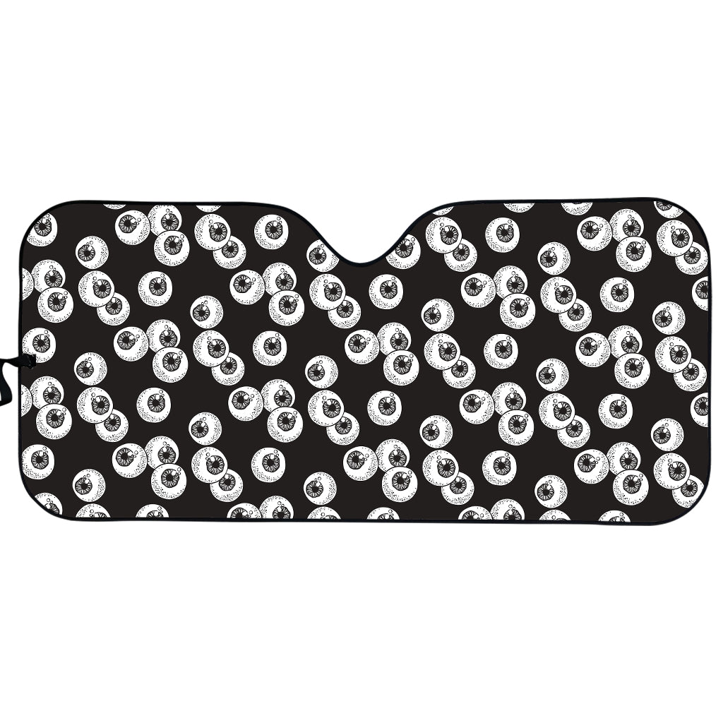 Black And White Eyeball Pattern Print Car Sun Shade