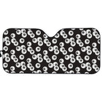 Black And White Eyeball Pattern Print Car Sun Shade