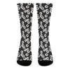 Black And White Eyeball Pattern Print Crew Socks