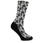 Black And White Eyeball Pattern Print Crew Socks