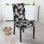 Black And White Eyeball Pattern Print Dining Chair Slipcover