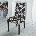 Black And White Eyeball Pattern Print Dining Chair Slipcover