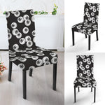 Black And White Eyeball Pattern Print Dining Chair Slipcover