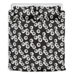 Black And White Eyeball Pattern Print Duvet Cover Bedding Set