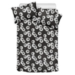 Black And White Eyeball Pattern Print Duvet Cover Bedding Set