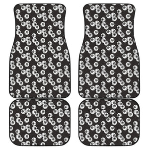 Black And White Eyeball Pattern Print Front and Back Car Floor Mats