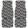 Black And White Eyeball Pattern Print Front and Back Car Floor Mats