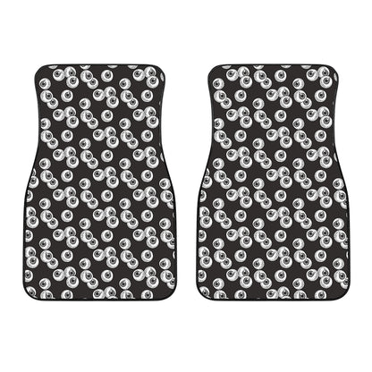 Black And White Eyeball Pattern Print Front Car Floor Mats
