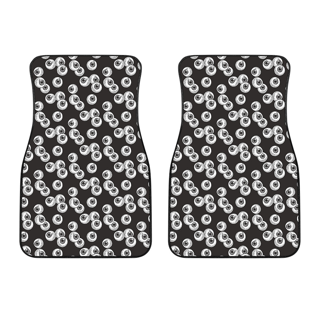 Black And White Eyeball Pattern Print Front Car Floor Mats