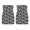 Black And White Eyeball Pattern Print Front Car Floor Mats